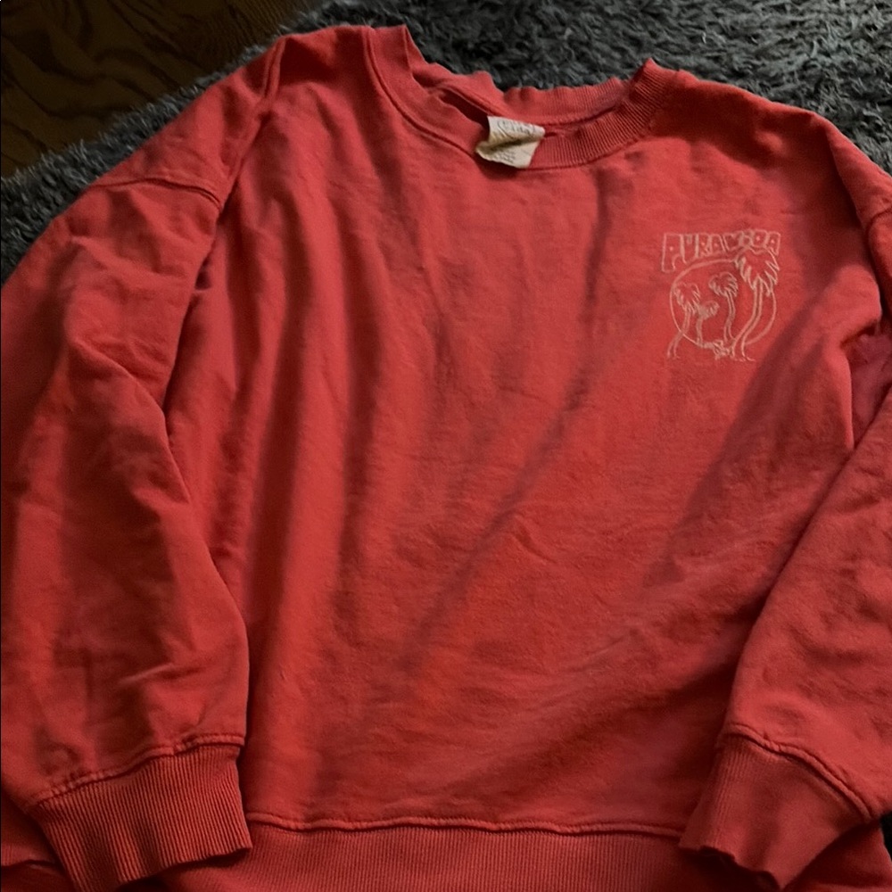 Pura Vida Classic Crewneck women’s Sweatshirt - Coral Red size L